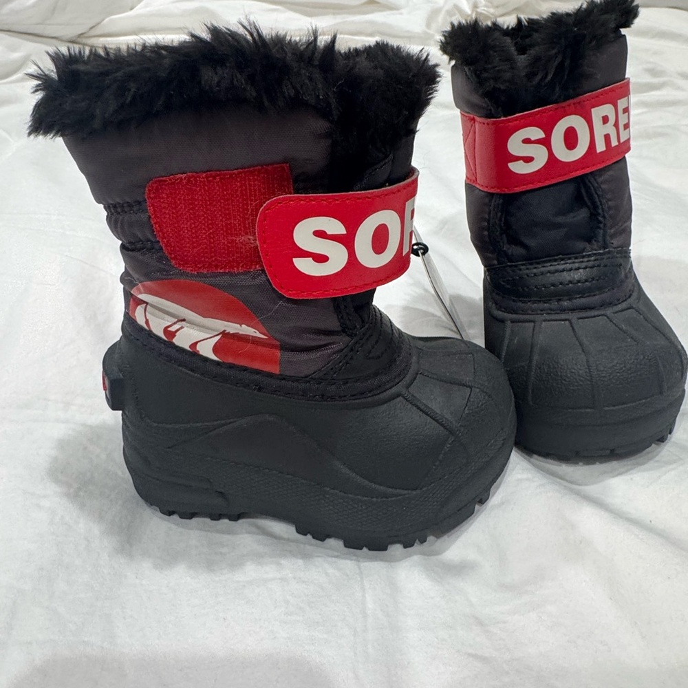 Sorel Black and Red Baby/Toddler Winter Boots